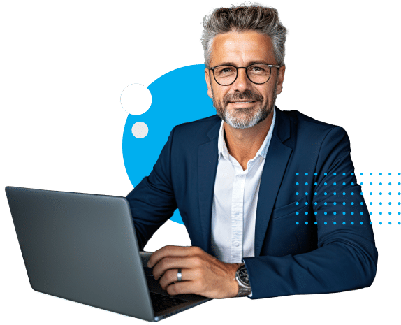 Man working on laptop