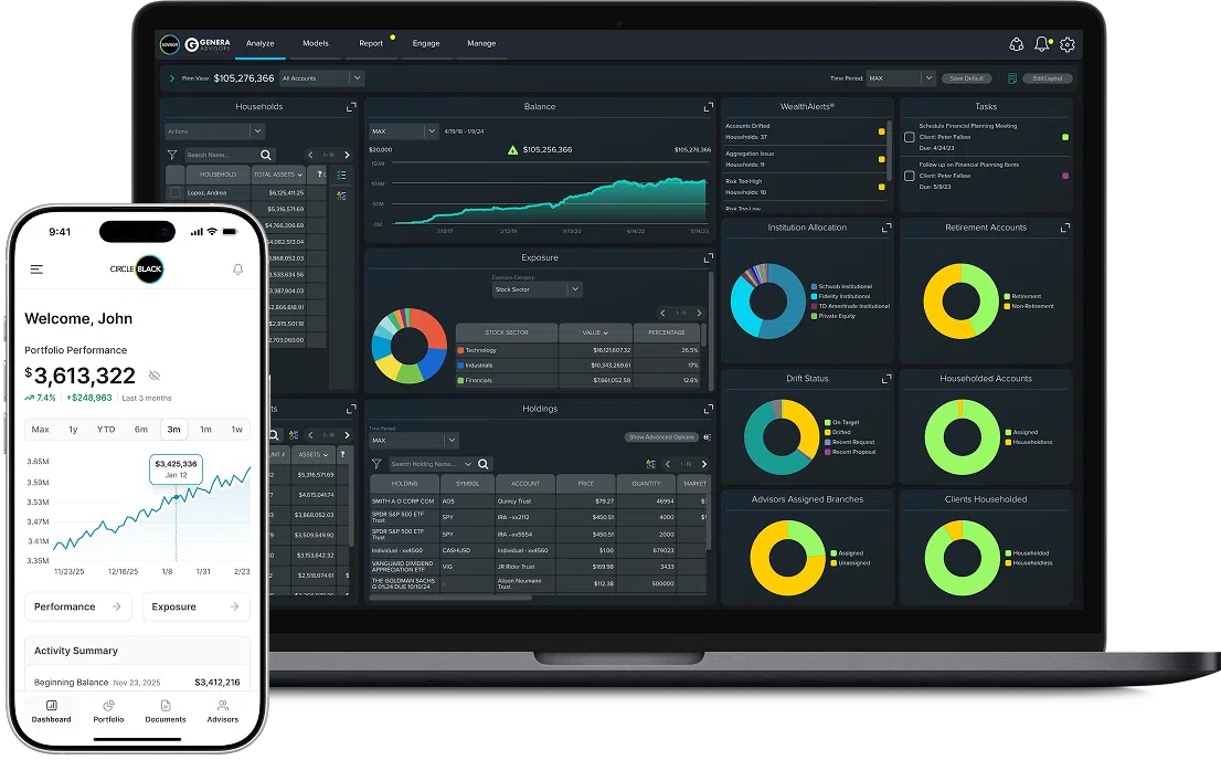 Hero image of CircleBlack app on a laptop